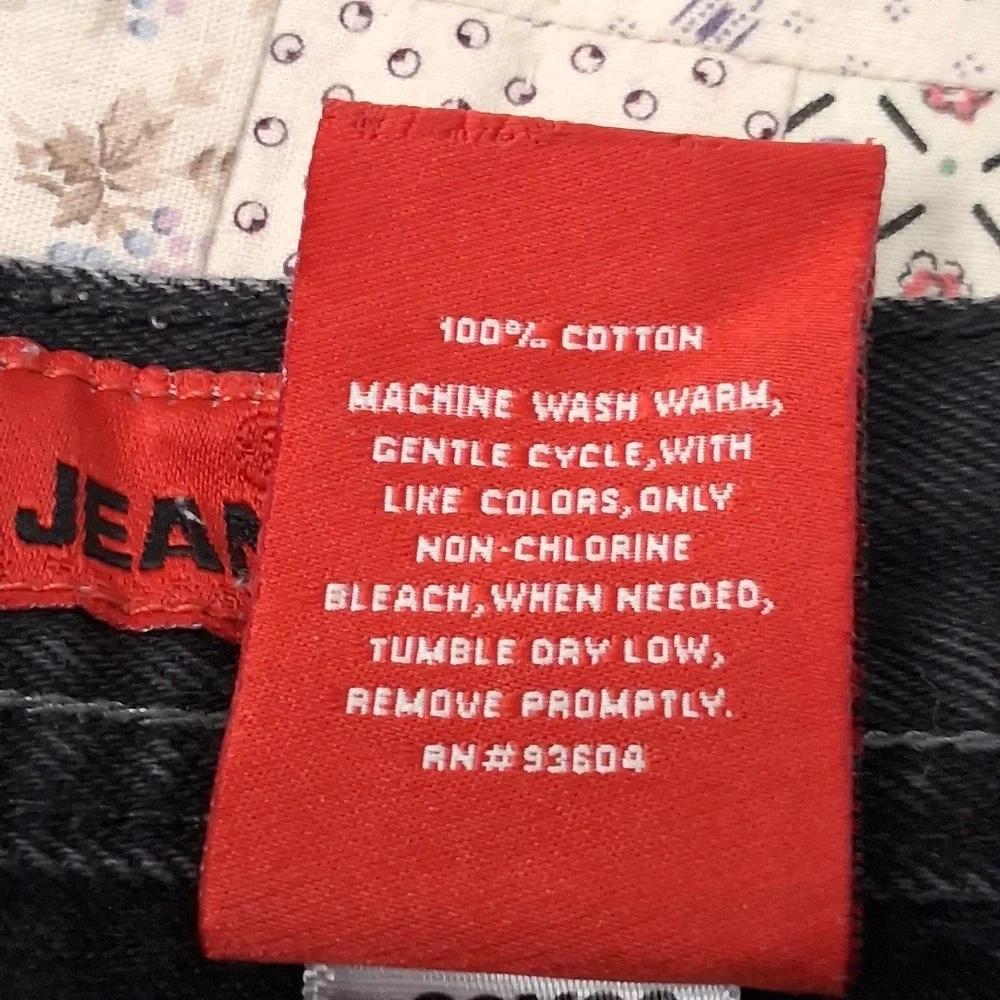 y2k Jnco Black Denim‎ Jeans Size 29x30 Gothic Spellout Double Back Pockets Wide